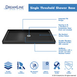 DreamLine Infinity-Z 32 in. D x 54 in. W x 74 3/4 in. H Clear Sliding Shower Door in Satin Black and Center Drain Black Base