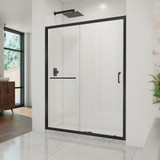 DreamLine Infinity-Z 56-60 in. W x 72 in. H Semi-Frameless Sliding Shower Door, Clear Glass in Satin Black
