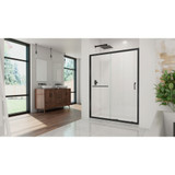 DreamLine Infinity-Z 56-60 in. W x 72 in. H Semi-Frameless Sliding Shower Door, Clear Glass in Satin Black