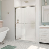 DreamLine Duet Plus 44-48 in. W x 72 in. H Semi-Frameless Bypass Sliding Shower Door in Brushed Nickel