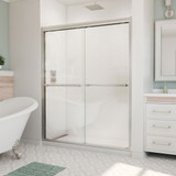 DreamLine Duet Plus 56-60 in. W x 72 in. H Semi-Frameless Bypass Sliding Shower Door in Brushed Nickel