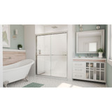 DreamLine Duet Plus 56-60 in. W x 72 in. H Semi-Frameless Bypass Sliding Shower Door in Brushed Nickel