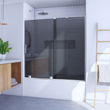 DreamLine Mirage-X 56-60 in. W x 58 in. H Frameless Sliding Tub Door in Chrome