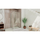 DreamLine Flex 34 1/2 in. D x 38-42 in. W x 72 in H Semi-Frameless Pivot Shower Enclosure in Brushed Nickel