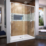 DreamLine Flex 50-54 in. W x 72 in. H Semi-Frameless Pivot Shower Door in Chrome