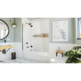 DreamLine Aqua 48 in. W x 58 in. H Frameless Hinged Tub Door in Oil Rubbed Bronze