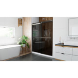 DreamLine Sapphire 56-60 in. W x 76 in. H Semi-Frameless Bypass Shower Door in Brushed Nickel and Gray Glass