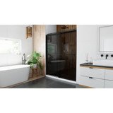 DreamLine Sapphire 56-60 in. W x 76 in. H Semi-Frameless Bypass Shower Door in Satin Black and Gray Glass