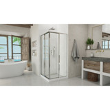 DreamLine Cornerview 34 1/2 in. D x 34 1/2 in. W x 72 in. H Framed Sliding Shower Enclosure in Brushed Nickel