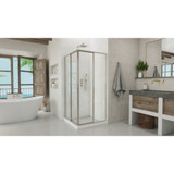 DreamLine Cornerview 40 1/2 in. D x 40 1/2 in. W x 72 in. H Framed Sliding Shower Enclosure in Brushed Nickel