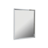 Foremost 24" X 30" Aluminum Framed Mirror w Pre-attached Mounting Hooks - Chrome