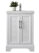 Vanity Art VA5024-W White 24 Inch Bathroom Vanity with White Ceramic Sink & Top