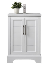 Vanity Art 24 Inch White Bathroom Vanity with White Ceramic Sink & Top - VA5024-W
