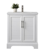 Vanity Art 30 Inch White Vanity with White Ceramic Sink & Top - VA5030-W
