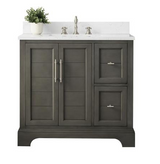 Vanity Art VA5036-SG Silver Grey 36 inch Bathroom Vanity with Engineered Marble Top & Backsplash