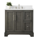 Vanity Art 36 inch Silver Grey Bathroom Vanity with Engineered Marble Top & Backsplash - VA5036-SG
