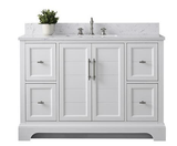 Vanity Art White 48 Inch Bathroom Vanity with Engineered Marble Top & Backsplash - VA5048-W
