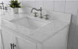 Vanity Art VA5072-DW White 72 Inch Double Sink Bathroom Vanity with Engineered Marble Top & Backsplash