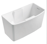 Kingston Brass VTSQ512827S  Aqua Eden 51 Inch Acrylic Rectangular Freestanding Tub with Seat and Drain, Glossy White