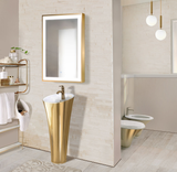 Maison De Philip Fon-16-GD Gold Bathroom Monolith Pedestal Sink