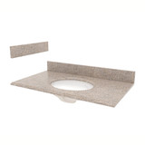 Foremost HG37228MB 37" Mohave Beige Granite Vanity Sink Top With White Oval Bowl