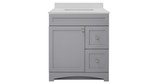 Foremost MXGVT3122-QSW Monterrey 31" Cool Grey Vanity with Snow White Quartz Counter Top With White Sink
