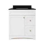 Foremost MXWVT3122-CWR Monterrey 31" Flat White Vanity With Carrara White Marble Counter Top With White Sink