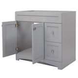 Foremost MXGVT3722-QGG Monterrey 37" Cool Grey Vanity with Galaxy Gray Quartz Counter Top With White Sink