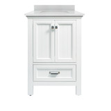 Foremost BAWVT2522D-SWR Brantley 25" White Vanity With Silver Crystal White Es Counter Top With White Sink