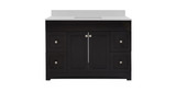 Foremost MXBVT4922-QIW Monterrey 49" Black Coffee Vanity With Iced White Quartz Counter Top With White Sink