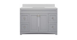 Foremost MXGVT4922-QSW Monterrey 49" Cool Grey Vanity With Snow White Quartz Counter Top With White Sink