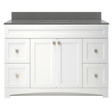 Foremost MXWVT4922-QGG Monterrey 49" Flat Wh Vanity With Galaxy Gray Quartz Counter Top With White Sink