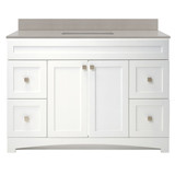 Foremost MXWVT4922-QGS Monterrey 49" Flat Wh Vanity With Galaxy Sand Quartz Sink Counter Top With White Sink