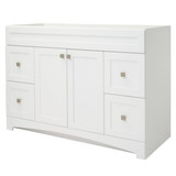 Foremost MXWVT4922-QGS Monterrey 49" Flat Wh Vanity With Galaxy Sand Quartz Sink Counter Top With White Sink