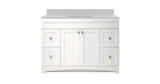 Foremost MXWVT4922-QIW Monterrey 49" Flat Wh Vanity With Iced White Quartz Counter Top With White Sink