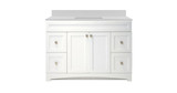 Foremost MXWVT4922-QSW Monterrey 49" Flat Wh Vanity With Snow White Quartz Counter Top With White Sink