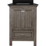 Foremost BAGVT2522D-BGR Brantley 25" Distressed Grey Vanity With Black Galaxy Granite Counter Top With White Sink