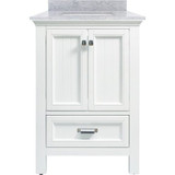 Foremost BAWVT2522D-CWR Brantley 25" White Vanity With Carrara White Marble Counter Top With White Sink