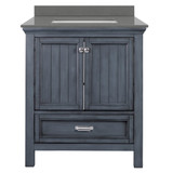 Foremost BABVT3122D-QGG Brantley 31" Harbor Blue Vanity With Galaxy Gray Quartz Counter Top With White Sink