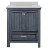 Foremost BABVT3122D-QIW Brantley 31" Harbor Blue Vanity With Iced White Quartz Counter Top With White Sink