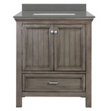 Foremost BAGVT3122D-QGG Brantley 31" Distressed Grey Vanity With Galaxy Gray Quartz Counter Top With White Sink