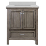 Foremost BAGVT3122D-QIW Brantley 31" Distressed Grey Vanity With Iced White Quartz Counter Top With White Sink