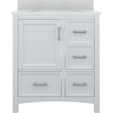 Foremost EHWVT3122D-SWR Everleigh 31" White Vanity With Silver Crystal White Counter Top With White Sink