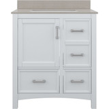 Foremost EHWVT3122D-QGS Everleigh 31" White Vanity With Galaxy Sand Quartz Counter Top With White Sink