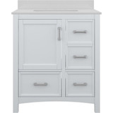 Foremost EHWVT3122D-QSW Everleigh 31" White Vanity With Snow White Quartz Counter Top With White Sink