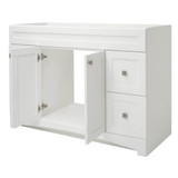 Foremost MXWVT4922-CWR Monterrey 49" Flat White Vanity With Carrara White Marble Counter Top With White Sink