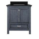 Foremost BABVT3122D-BGR Brantley 31" Harbor Blue Vanity With Black Galaxy Granite Counter Top With White Sink