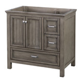 Foremost BAGVT3722D-QSW Brantley 37" Distressed Grey Vanity With Snow White Quartz Counter Top With White Sink