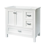 Foremost BAWVT3722D-QGG Brantley 37" Wh Vanity With Combo Galaxy Gray Quartz Counter Top With White Sink