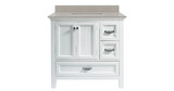 Foremost BAWVT3722D-QGS Brantley 37" Wh Vanity With Combo Galaxy Sand Quartz Sink Counter Top With White Sink